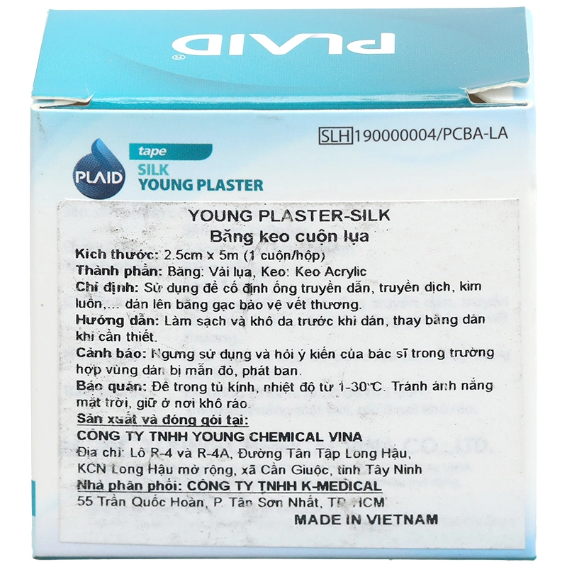 Băng keo lụa Plaid Young Plaster-Silk (1.25cm x 5m) hộp 1 cuộn - 7